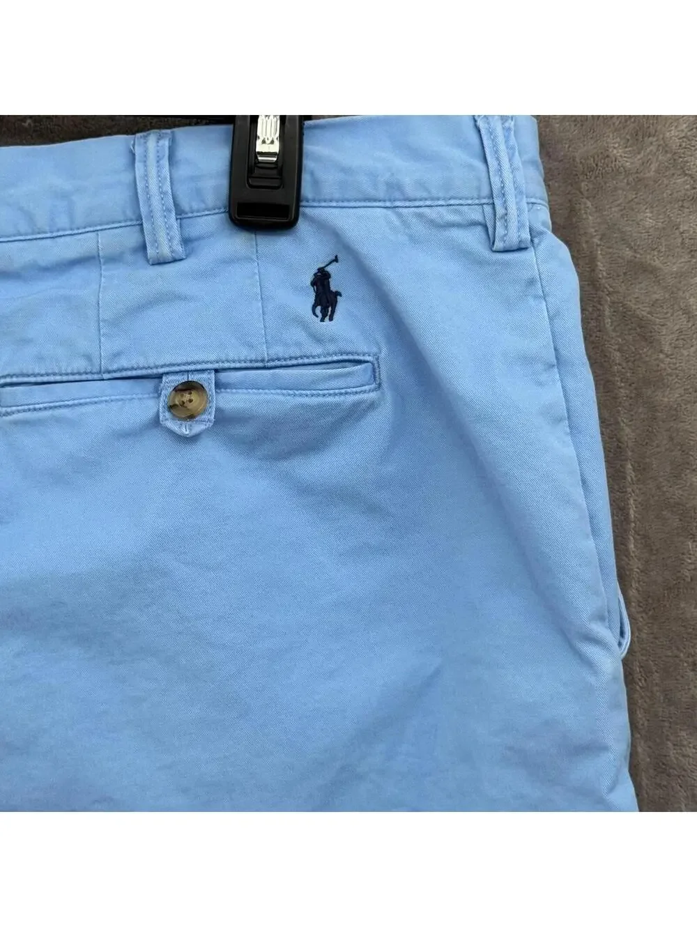 Polo Ralph Lauren Chino Shorts Mens 40 Blue Stretch Classic Fit 9 Inseam Flat - Picture 3 of 11